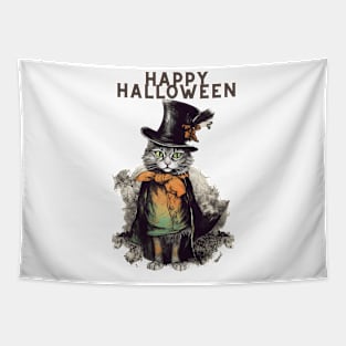 cute cat happy halloween Tapestry