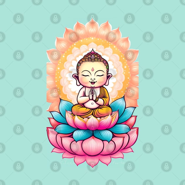 Baby Buddha on Lotus Flower by mariasshop