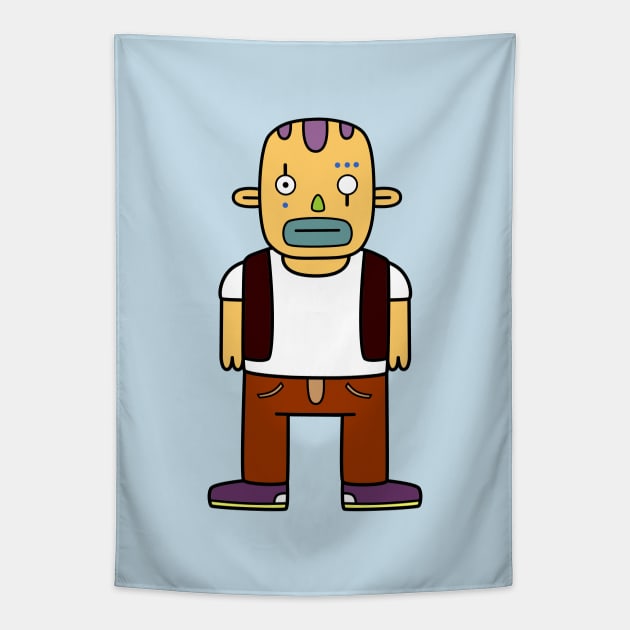 Bad Bald Boy Tapestry by mrmomoart