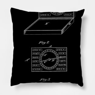 Calendar Vintage Patent Hand Drawing Pillow