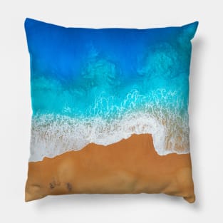 Seaside and wave #3 Sea foam. Aerial view Pillow