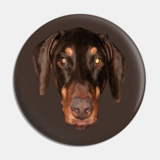 Cute Doberman Face Art For Pinscher Lovers Pin