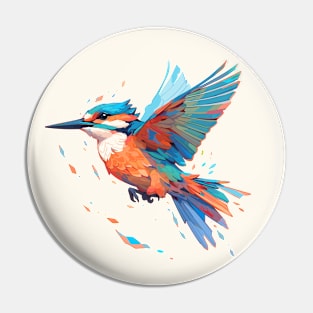 Geometric flying kingfisher Pin