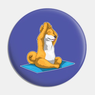 Shiba Inu Fitness Yoga Meditation Pin