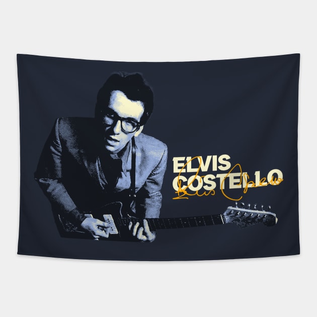 Elvis Costello Vintage Tapestry by Jina Botak