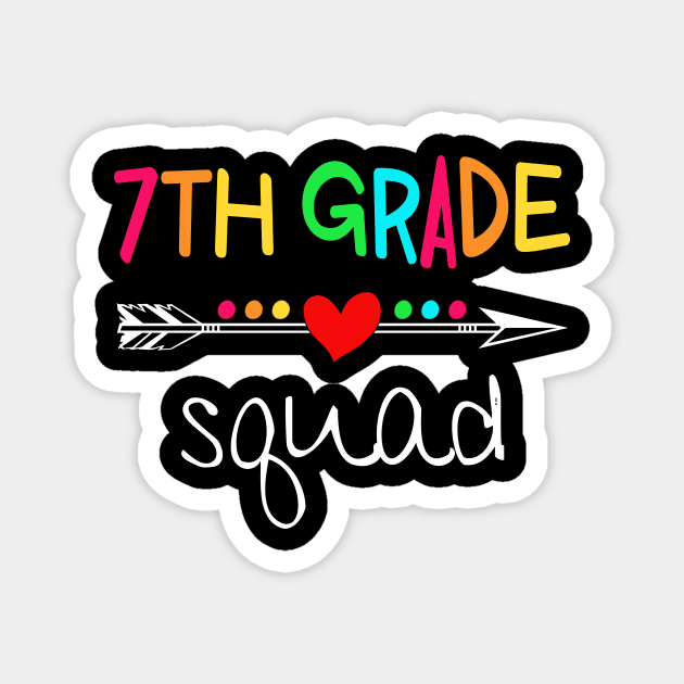 7th Grade Squad Seventh Teacher Student Team Back To School Shirt Magnet by Alana Clothing