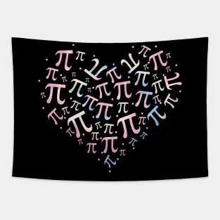 Pi Day Tie Dye Heart Happy Pi Day 3.14 Mathematic Math Teacher Women Girl Mathematics Tapestry