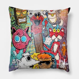 Hugus mural collage 2 Pillow