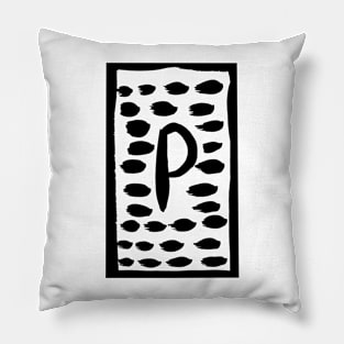 The painting of the letter P Pillow