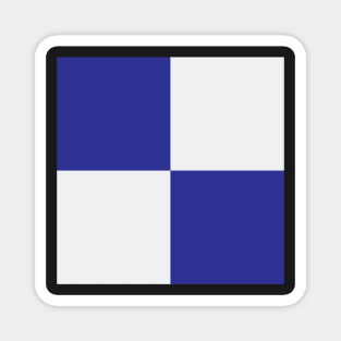 Linfield Blue and White Checkered Fan Flag Magnet