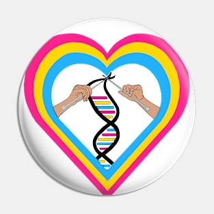 Pansexual Pride Flag Knitted DNA Heart Pin