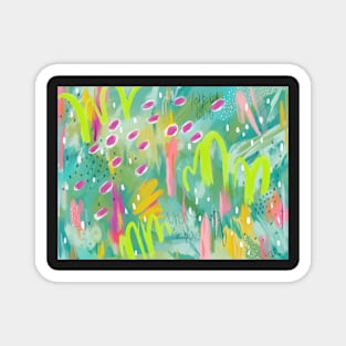 “Everything is Wonderful” - a Brightly Colored Abstract Magnet