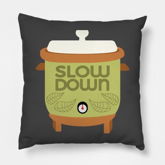Slow Down Vintage Slow Cooker Pillow by Alissa Carin