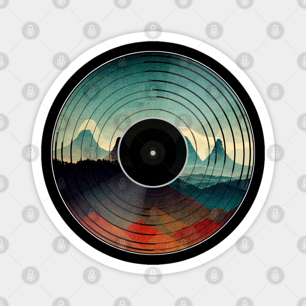 Mountain on Vinyl Magnet by Bondoboxy