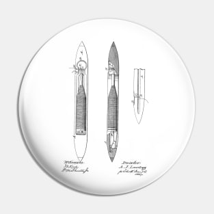 Loom Shuttle Vintage Patent Drawing Pin