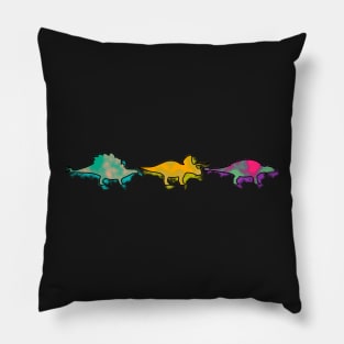 Herbivore Dinosaur Watercolor Pillow