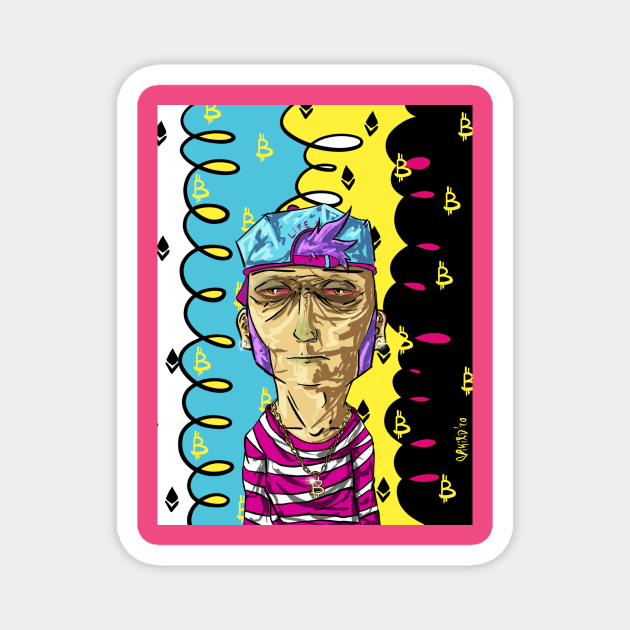 "Crypto Jonny" FACES COLLECTION Magnet by mikiad