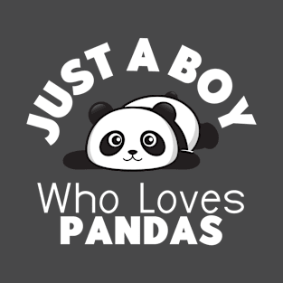 Just A Boy Who Loves Pandas Cute Panda Bear T-Shirt