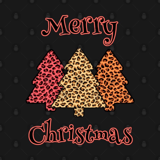 Merry Christmas Leopard Print Trees by Aeriskate