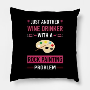 Wine Drinker Rock Painting Pillow