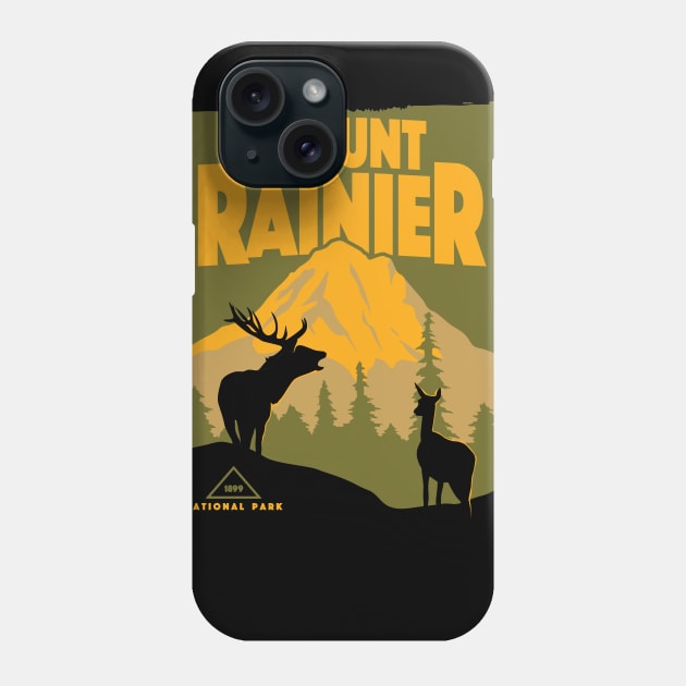 Retro Vintage Mount Rainier National Park Apparel Phone Case by Terrybogard97