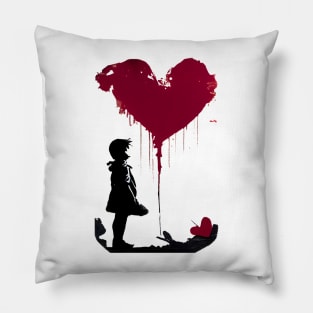 Banksy Love Heart Style Pillow