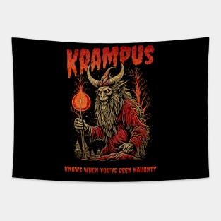 Krampus Knows When You've Been Naughty Tapestry