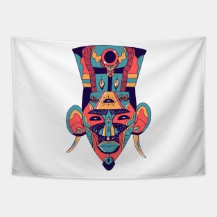 Retro Triad African Mask 6 Tapestry