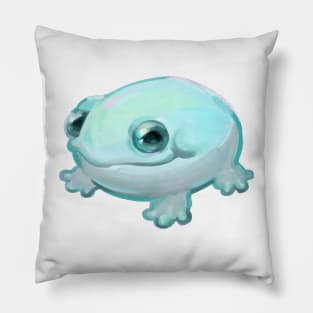 Smiley Frog Friend Painted Pillow