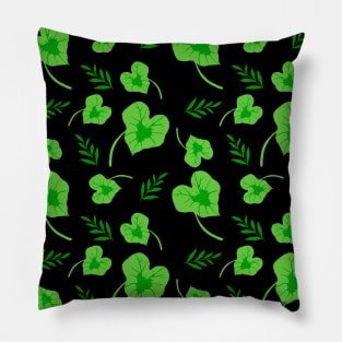 Green Caladium Leaves Pattern Pillow