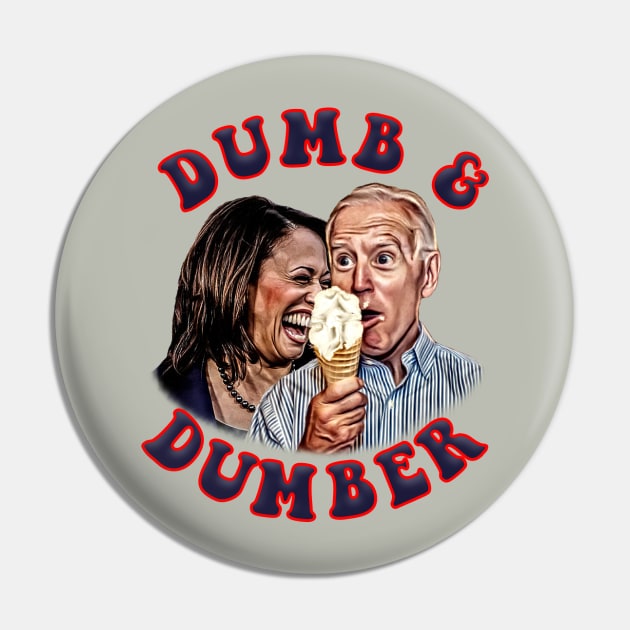 DUMB & DUMBER Biden and Harris Cartoon Pin by Roly Poly Roundabout