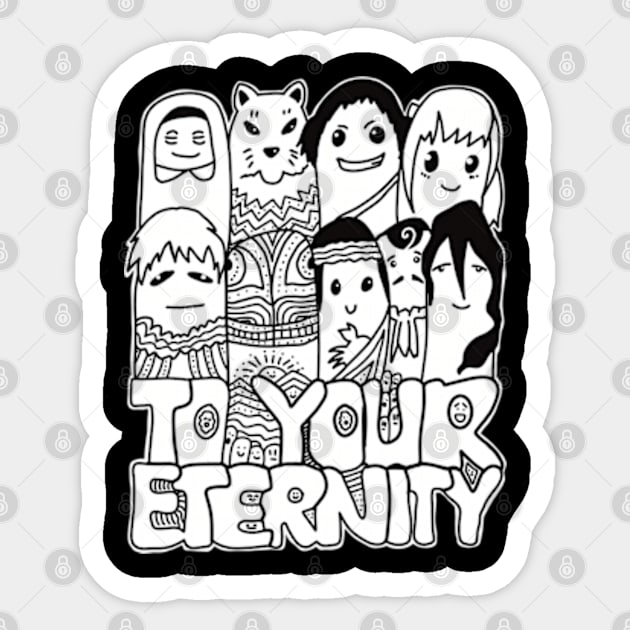 Fumetsu no Anata e ''To Your Eternity'' Characters Sticker for Sale by  LondownDesign