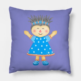 Happy and funny girl. Pillow