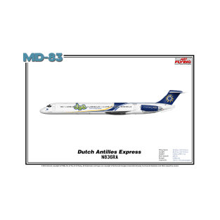 McDonnell Douglas MD-83 - Dutch Antilles Express (Art Print) T-Shirt