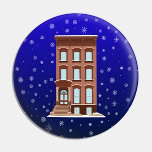 Winter Snowflake Brooklyn Brownstone Pin