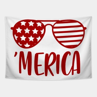 Merica 4th July Fan Art Tapestry