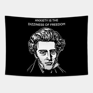 SOREN KIERKEGAARD quote .4 - ink portrait Tapestry