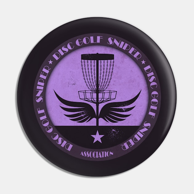 Purple Disc Golf Sniper Wings Pin by CTShirts