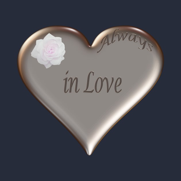 Always in Love – Heart of Gold with Rose by Suzette Ransome Illustration & Design