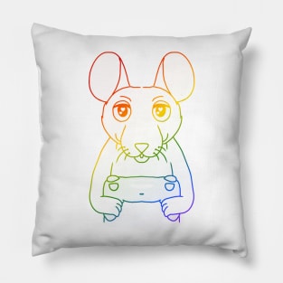 Gaming Rat (Rainbow Version) Pillow