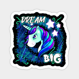 Dream Big - Cute Unicorn Abstract Stars Magnet