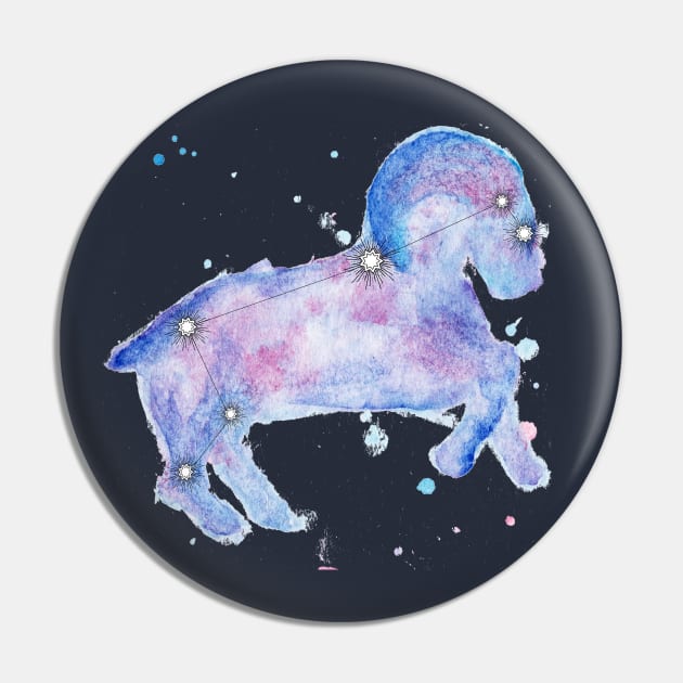 Aries Galaxy Watercolor Pin by Dbaudrillier