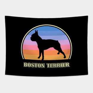 Boston Terrier Vintage Sunset Dog Tapestry