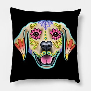 Golden Retriever - Day of the Dead Sugar Skull Dog Pillow