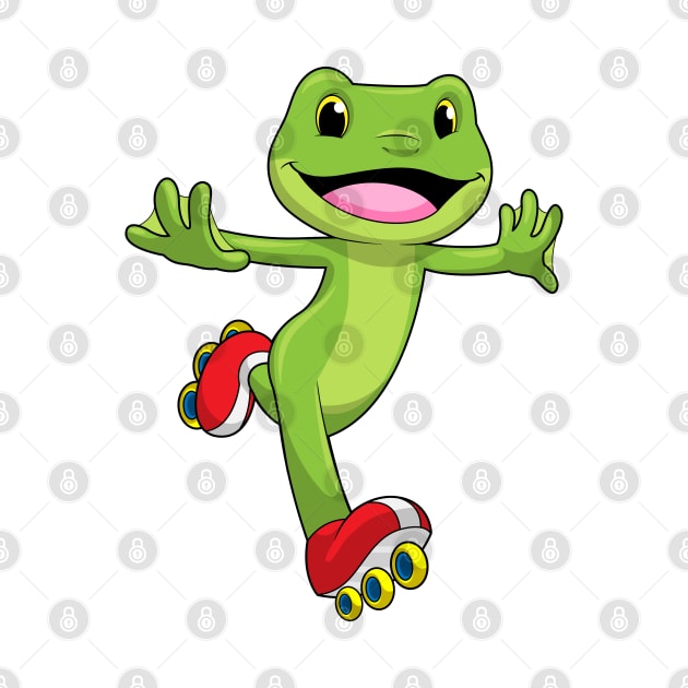 Frog as Inline skater with Roller skates by Markus Schnabel