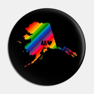 USA States: Alaska (rainbow) Pin