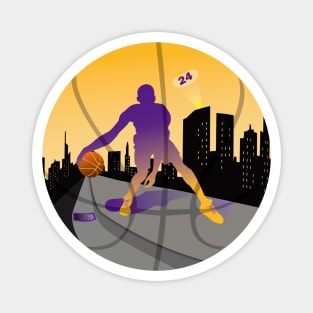 Basketball Street Baller Purple & Gold Magnet