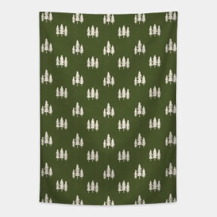 Forest Green Pines Trees Wanderlust Pattern Tapestry