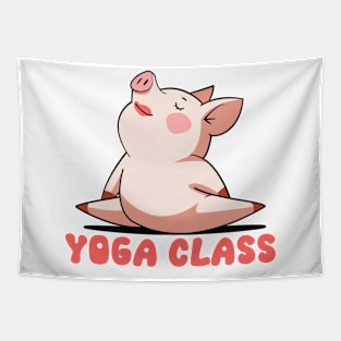 Zen Piggy - Yoga Class Tapestry