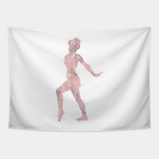 Girl Tap Dancer Watercolor Silhouette Tapestry